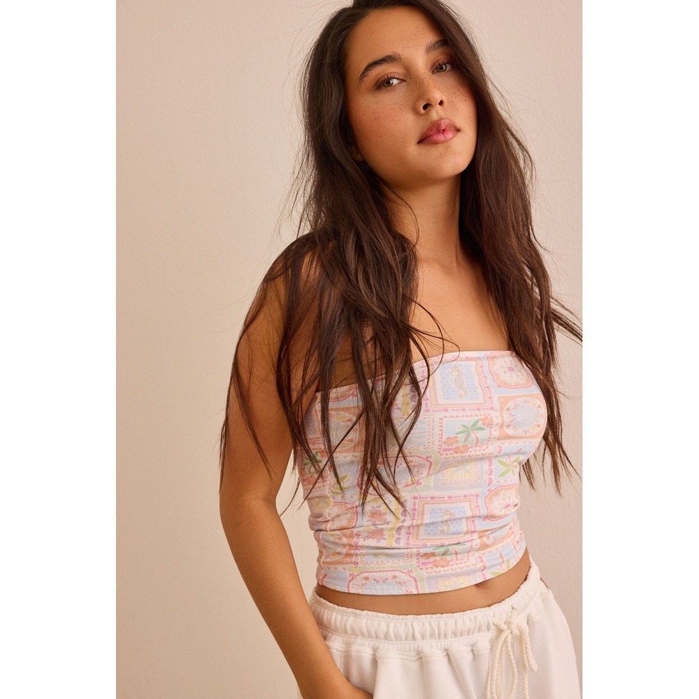 AS Revival Reversible Tube Top Tropical Patchwork Size Large